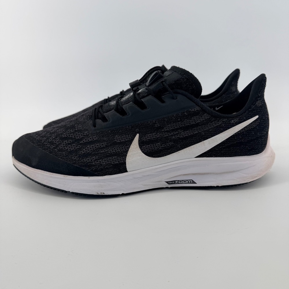Nike Air Zoom Pegasus 36 FlyEase Running Shoes Black White BV0613-001 Mens 9.5